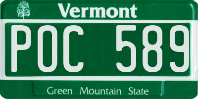 VT license plate POC589