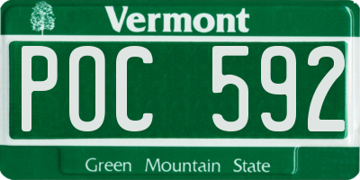 VT license plate POC592