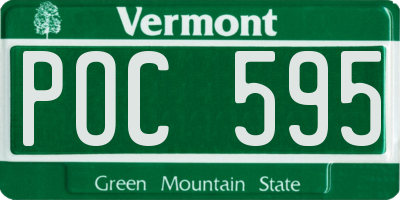 VT license plate POC595