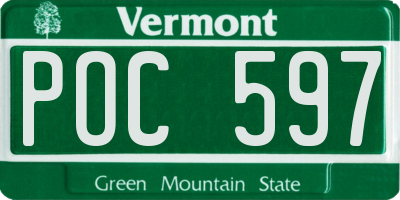 VT license plate POC597