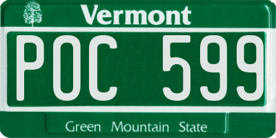 VT license plate POC599