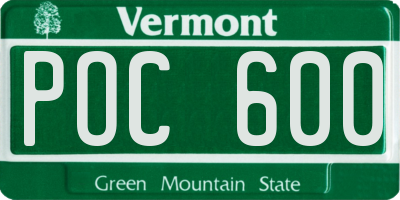 VT license plate POC600
