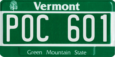 VT license plate POC601