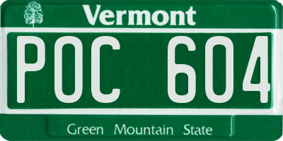 VT license plate POC604