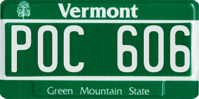 VT license plate POC606