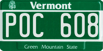VT license plate POC608