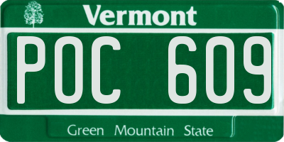 VT license plate POC609