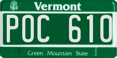 VT license plate POC610