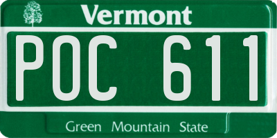 VT license plate POC611