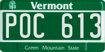 VT license plate POC613
