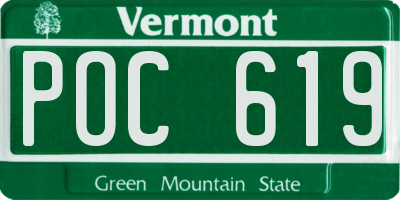 VT license plate POC619