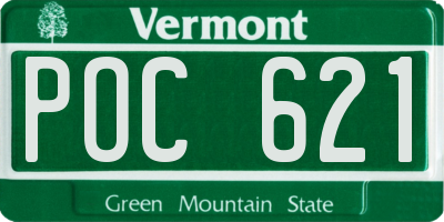 VT license plate POC621