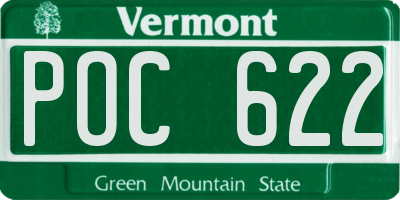 VT license plate POC622