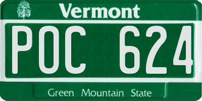 VT license plate POC624