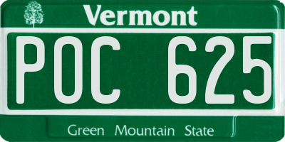VT license plate POC625