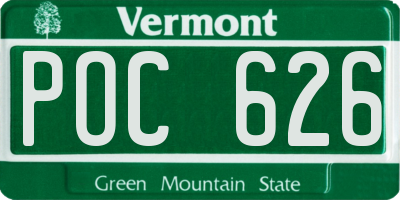 VT license plate POC626