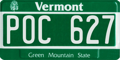 VT license plate POC627