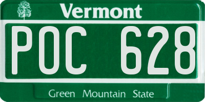 VT license plate POC628
