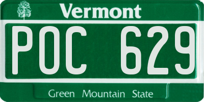 VT license plate POC629
