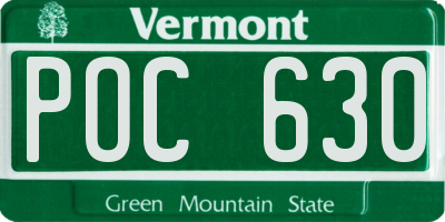 VT license plate POC630