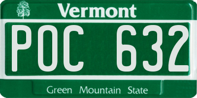 VT license plate POC632