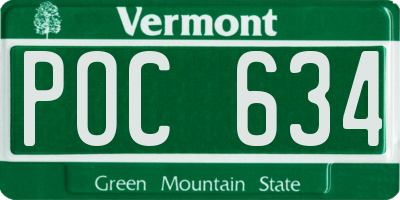 VT license plate POC634