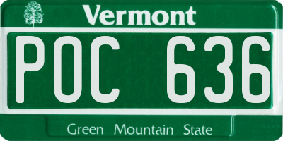 VT license plate POC636