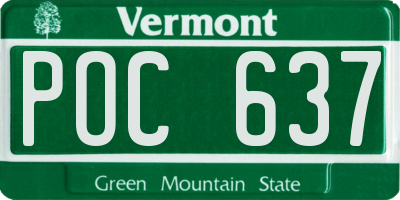 VT license plate POC637