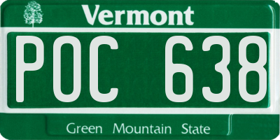 VT license plate POC638