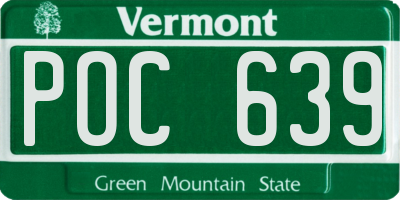 VT license plate POC639