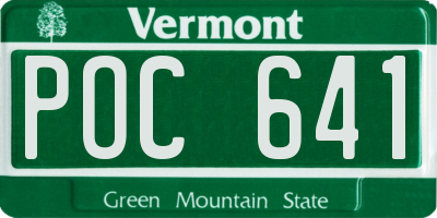 VT license plate POC641