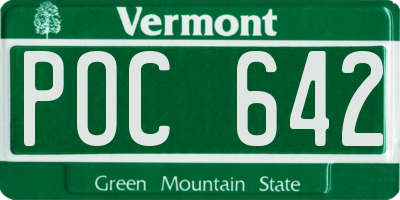 VT license plate POC642