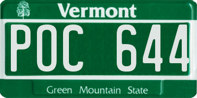 VT license plate POC644
