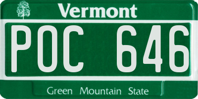 VT license plate POC646