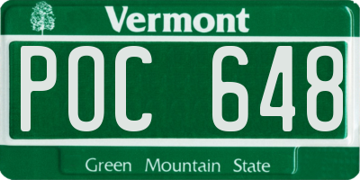 VT license plate POC648