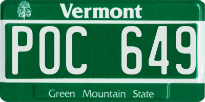 VT license plate POC649