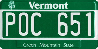 VT license plate POC651