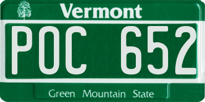 VT license plate POC652