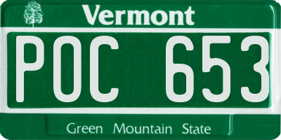 VT license plate POC653