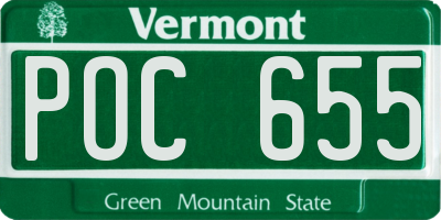VT license plate POC655