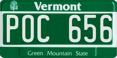 VT license plate POC656