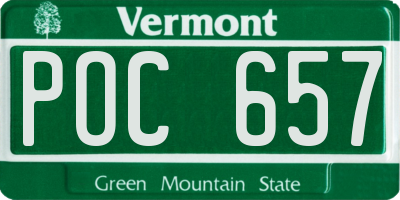 VT license plate POC657
