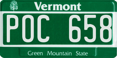 VT license plate POC658