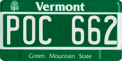 VT license plate POC662