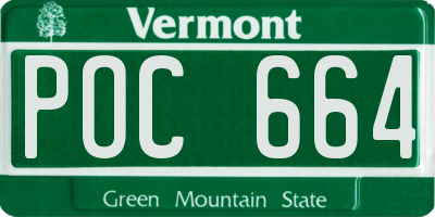 VT license plate POC664