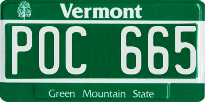 VT license plate POC665
