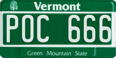 VT license plate POC666