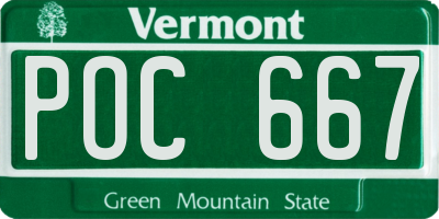 VT license plate POC667