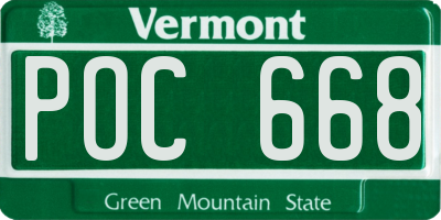 VT license plate POC668