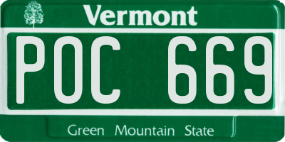 VT license plate POC669